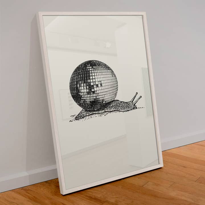 Disco-kugle snegleprint for engroshandel hos Blue Iris Designs Co