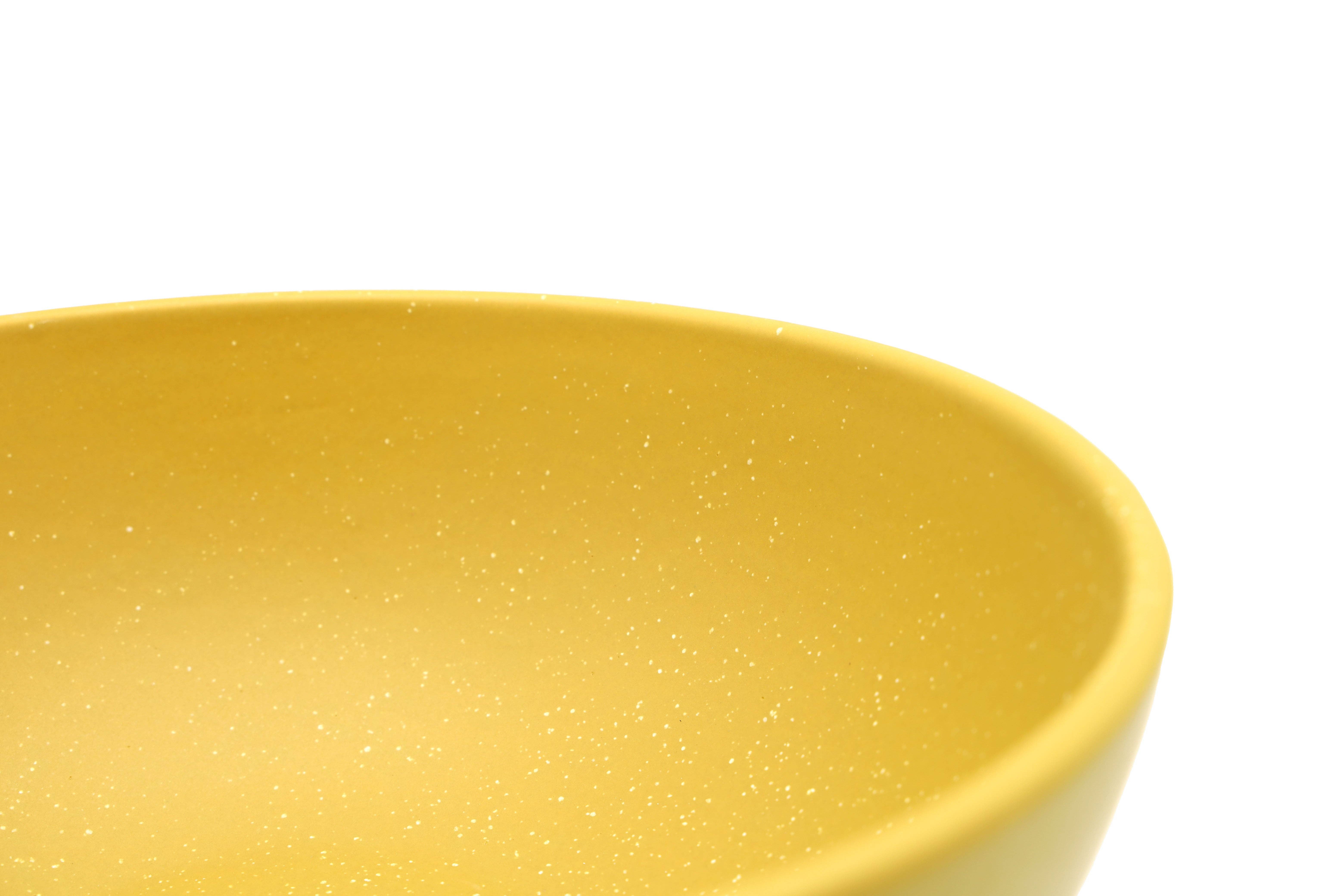 MARMEDA - Wholesale Decorative Plate/Dish/Bowl - Large Yellow Speckled Compote Bowl- Midcentury Modern1