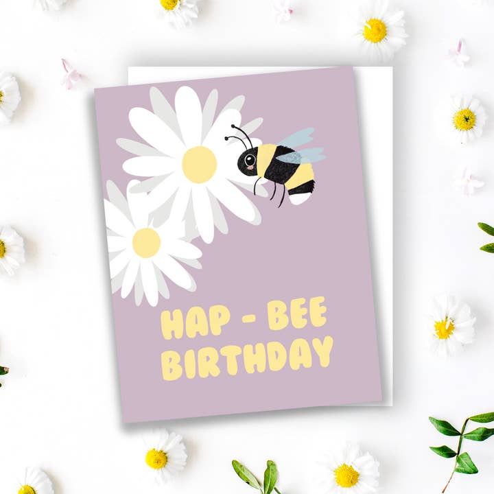 Carte d'anniversaire Hap-Bee pour la vente par Lines by Sarah