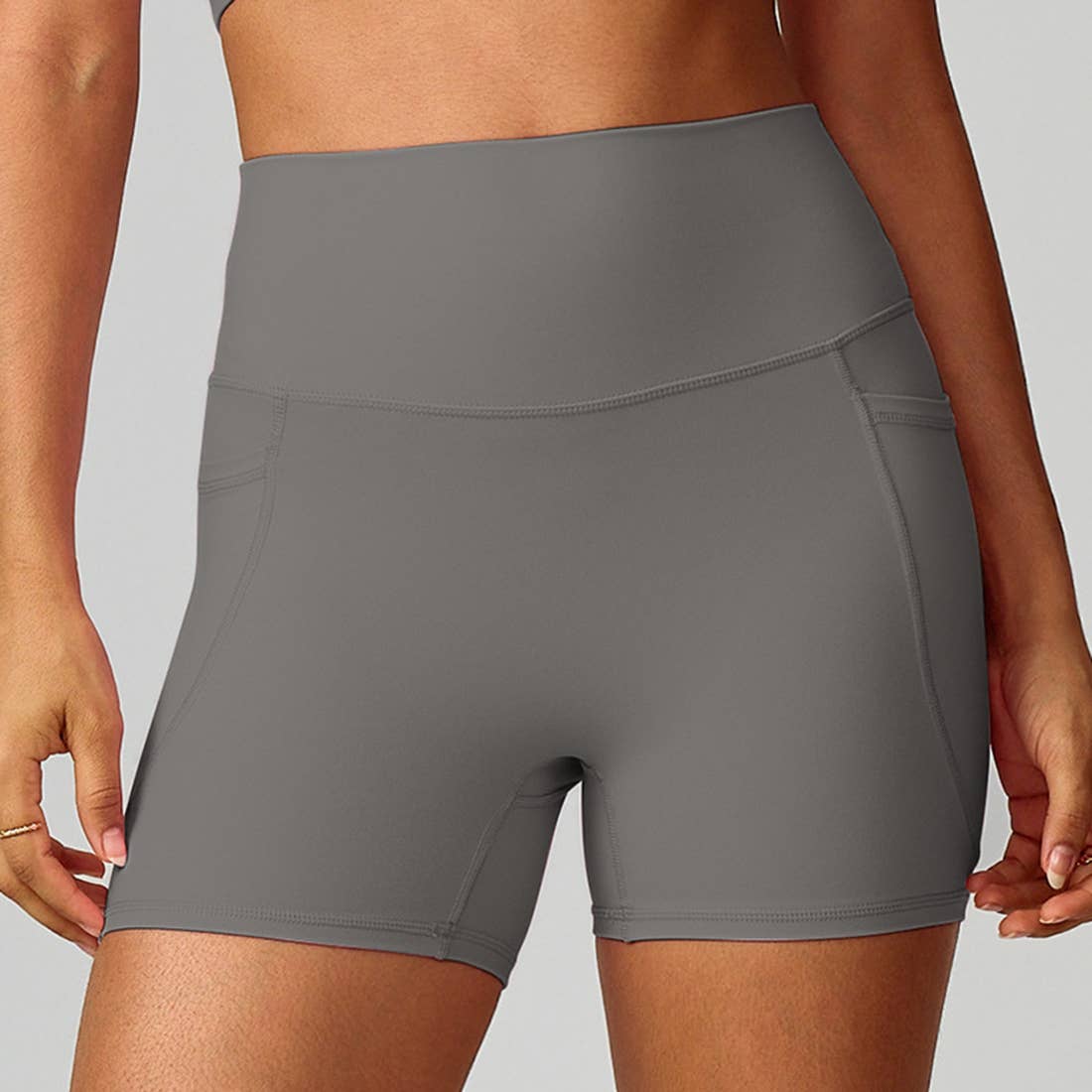 Sodalemon - Wholesale Athletic Shorts - Women's - Women High-Waist Quick-Dry Pocket Yoga Shorts6