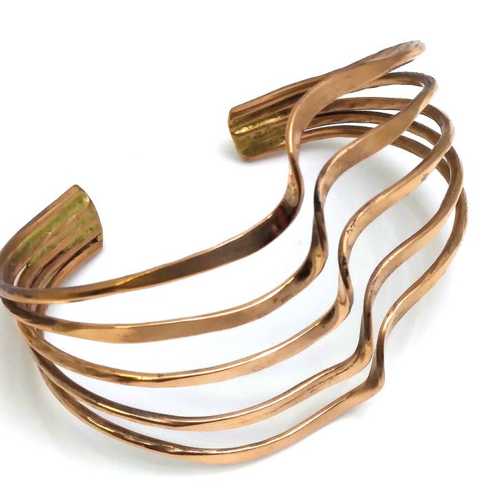 Costello International - Wholesale Cuff Bracelet - Pure Healing Copper Wave Adjustable Bracelet1