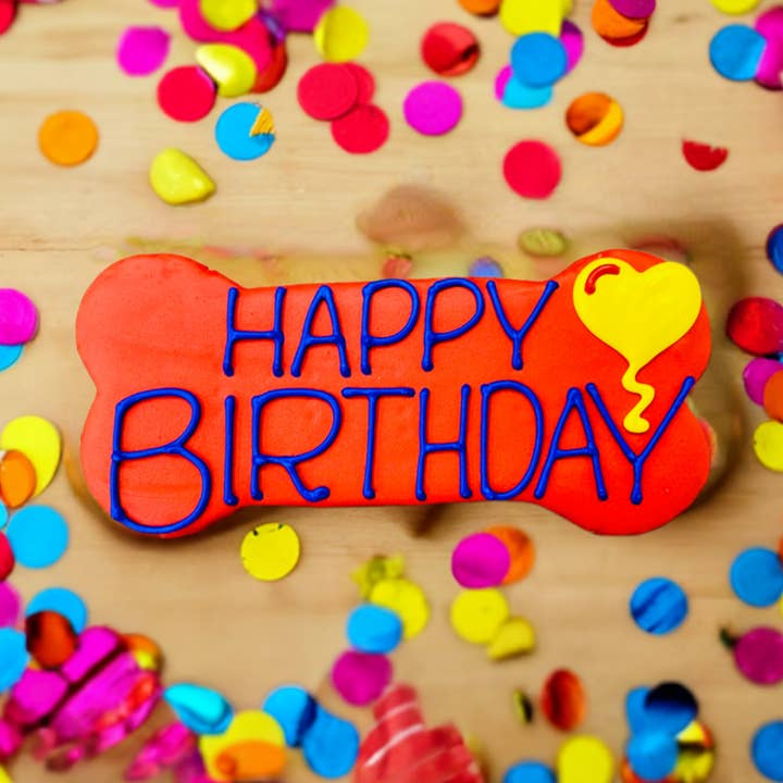 6" Dog Cookie | Happy Birthday | Dog Treats for wholesale by fetch! Dog Treats