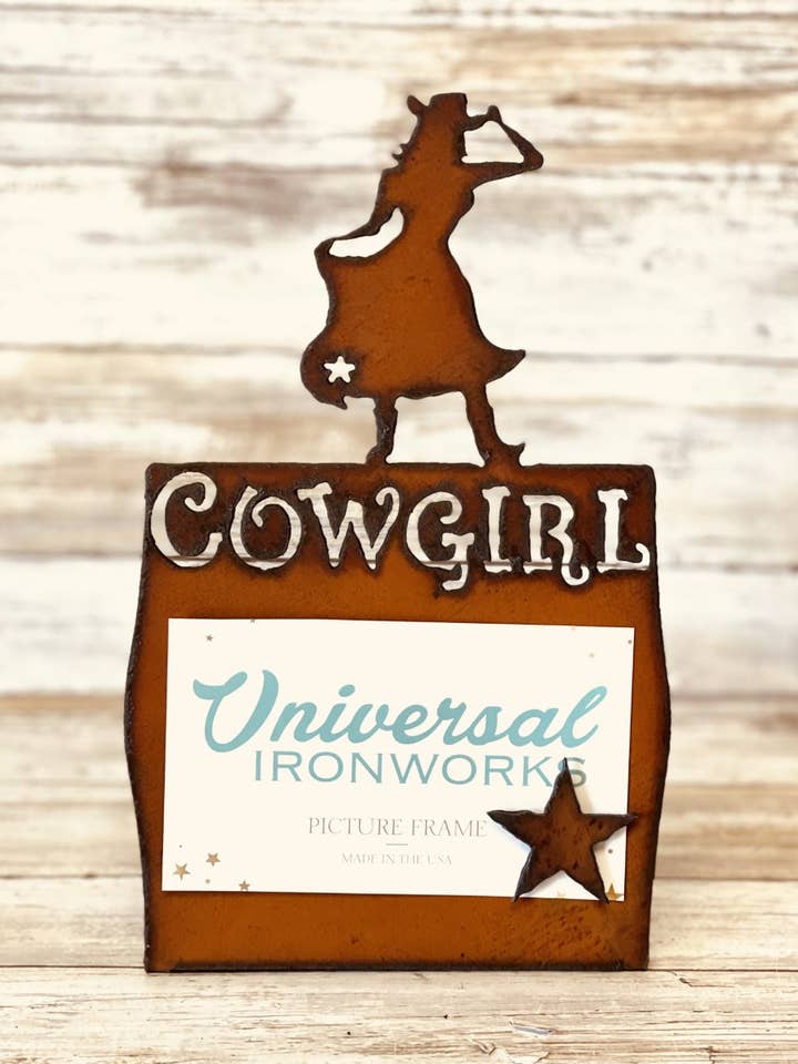 Cowgirl rok westerse fotolijst met COWGIRL-uitsparing voor wholesale door Universal Ironworks USA
