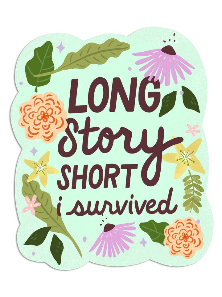 Long Story Short I Survived Taylor Lyric Vinyl Sticker for wholesale by StephKay Designs