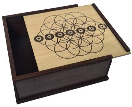 Green Tree - Wholesale Decorative box - Seed of life 7 chakra storage box0