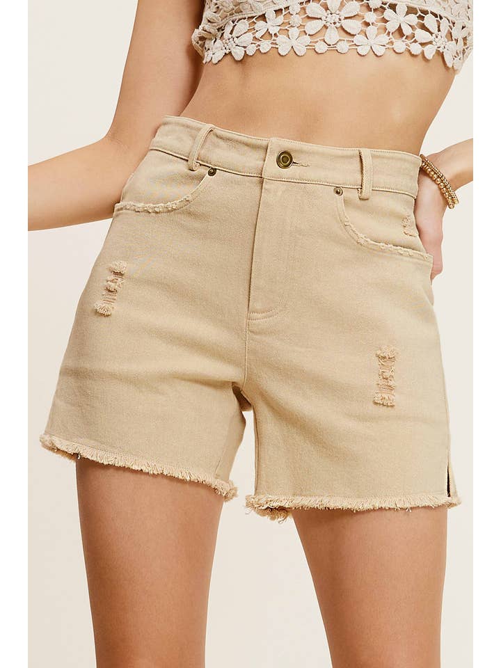 La Miel - Wholesale Shorts – Women’s - HCP4224-High Rise Basic Mineral Washed Colored Denim Shorts25