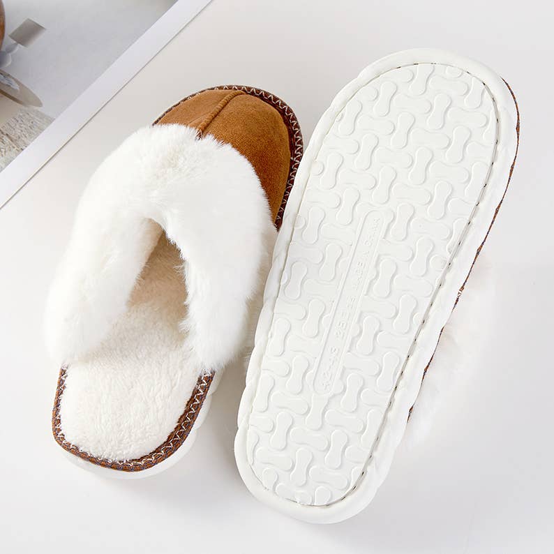 Fashion City - Wholesale Slippers - Women's - Fluffy Faux Fur Lined Indoor Slippers 4