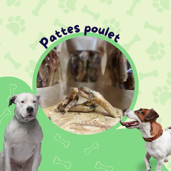 JF animalerie - Wholesale Pet Treats - Dog - Chicken feet bag 1KG/Dog treat