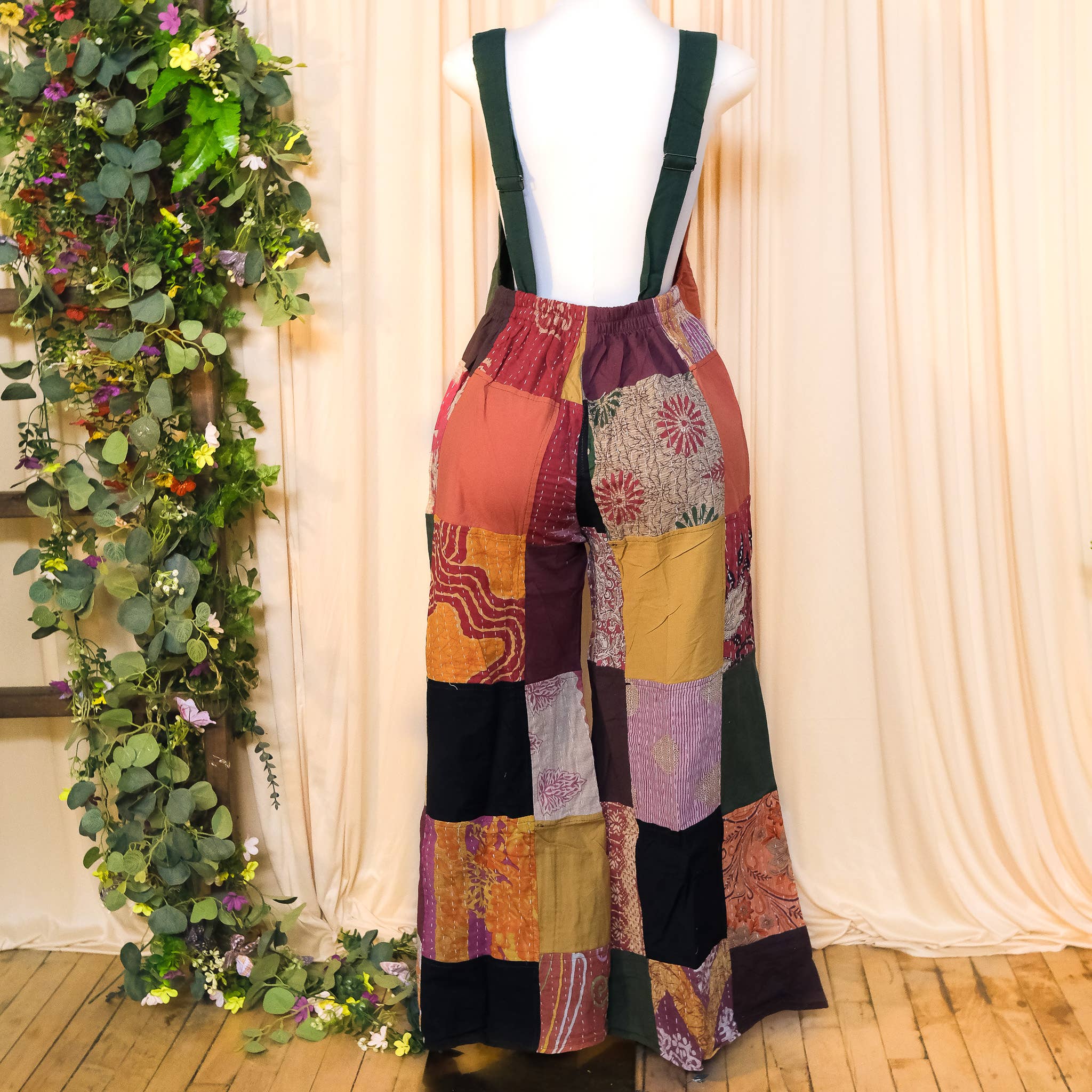 Karma Nepal Crafts - Wholesale Jumpsuit - Women's - Kantha Patchwork Boho Bell Bottom Jumpsuit 5