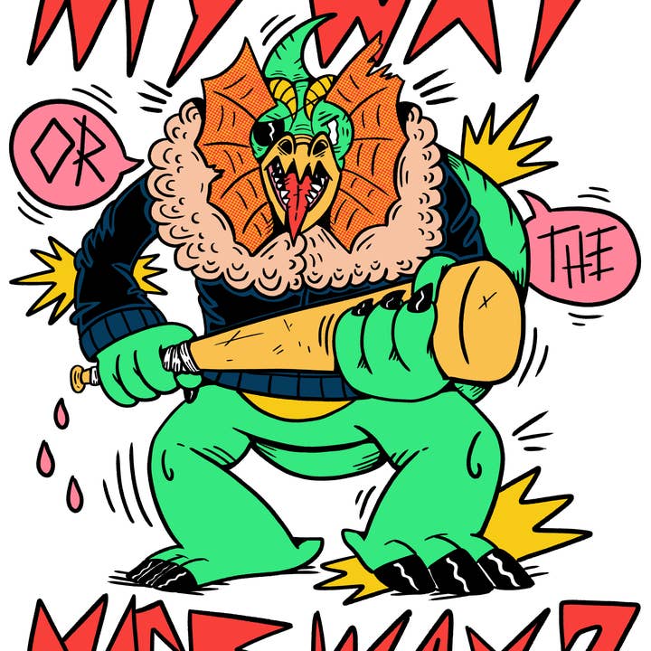 Florianosaure - Wholesale Art Print - My way or the nice way - Dinosaur print - 30x40cm1