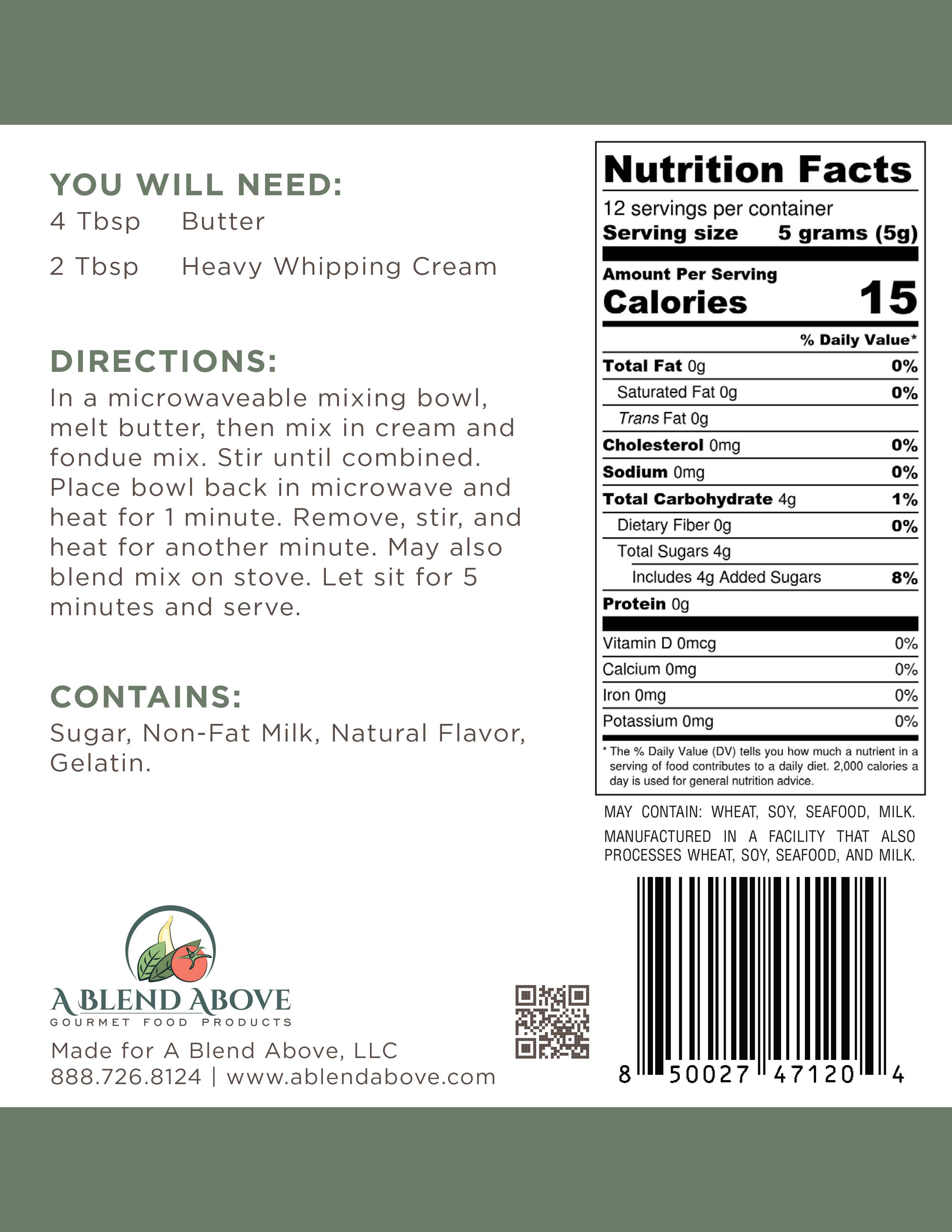 A Blend Above – wholesale Hot fudge/chocolate spread – Creme Brulee Fondue1