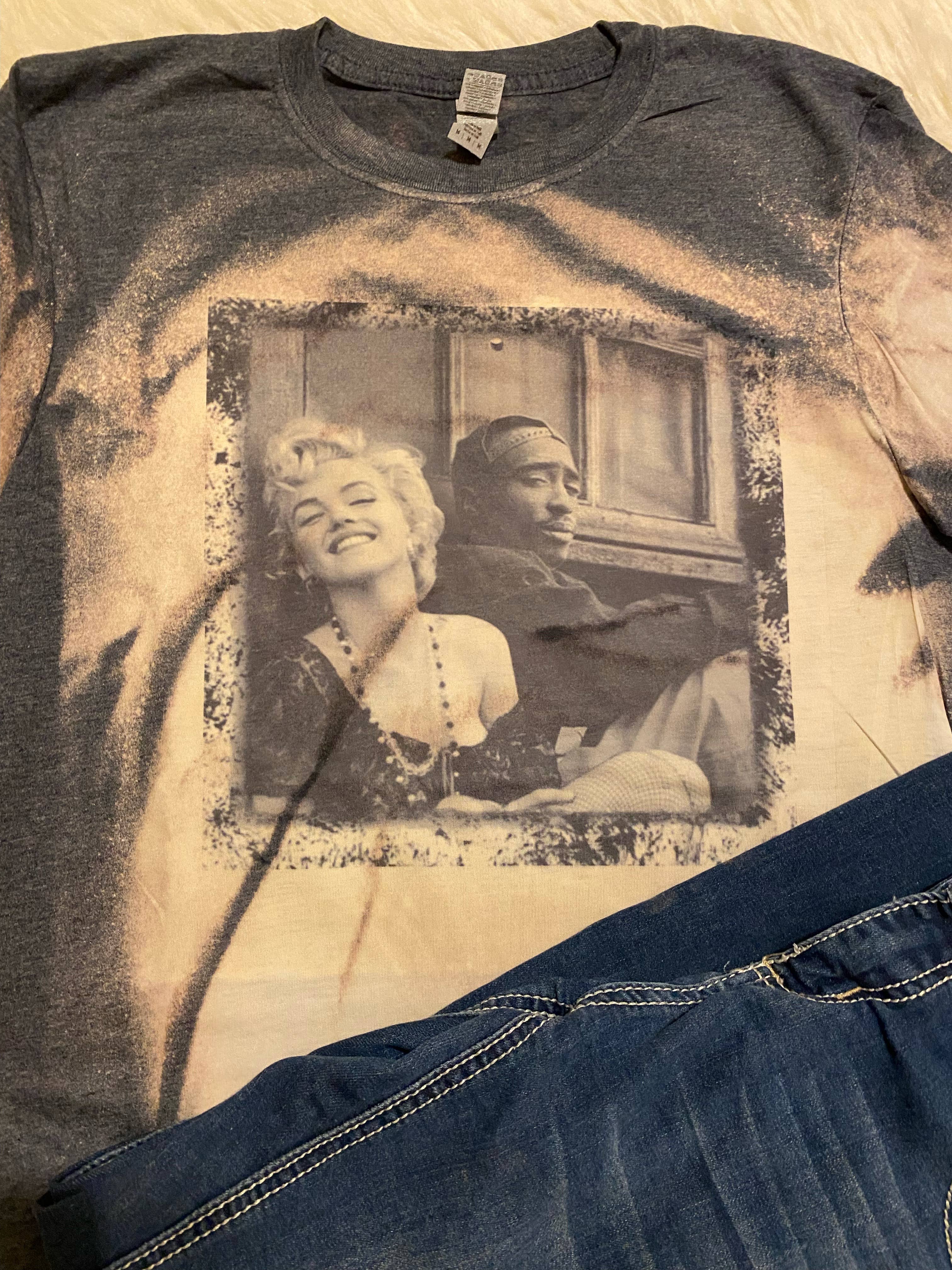 Neat Creations - Wholesale Screen Printed T-Shirt - Women's - Marilyn Monroe Tupac Well Behaved Women Bleached Tee