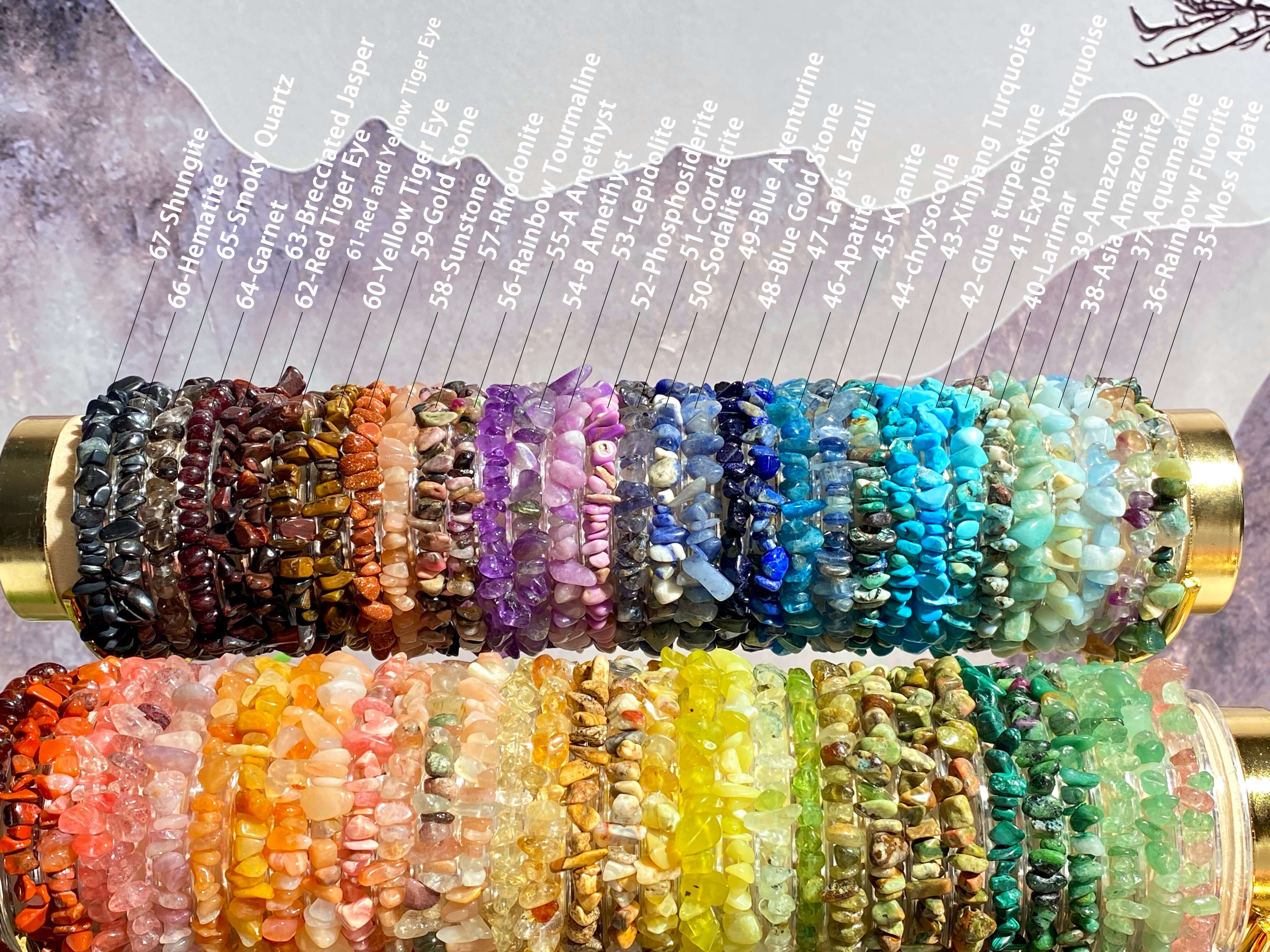 YYDIYcrystal - Wholesale Beaded Bracelet - 4PCs Crystal Bracelets for Couples, Women's chips Bracelet 2