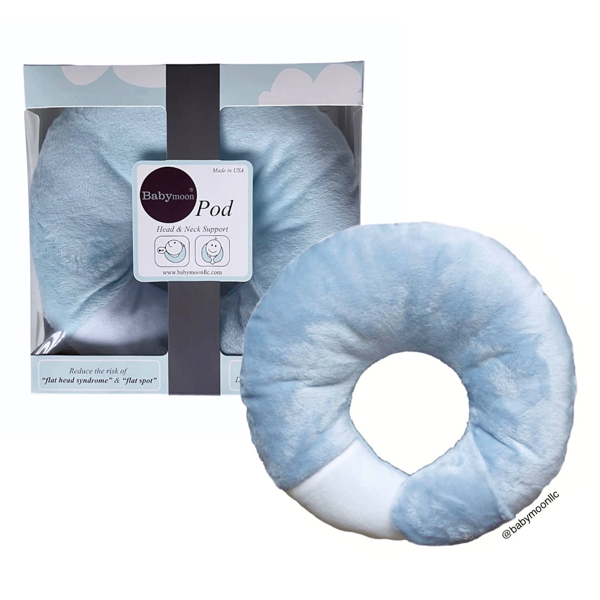 Babymoon LLC - Venta al por mayor Cojines de lactancia - Maternidad - Babymoon POD - Almohada de apoyo para cabeza y cuello (felpa sólida)2