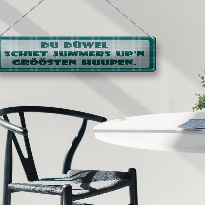 Femer - Wholesale Sign - Metal sign 46x10 cm The devil shits on the biggest heap2