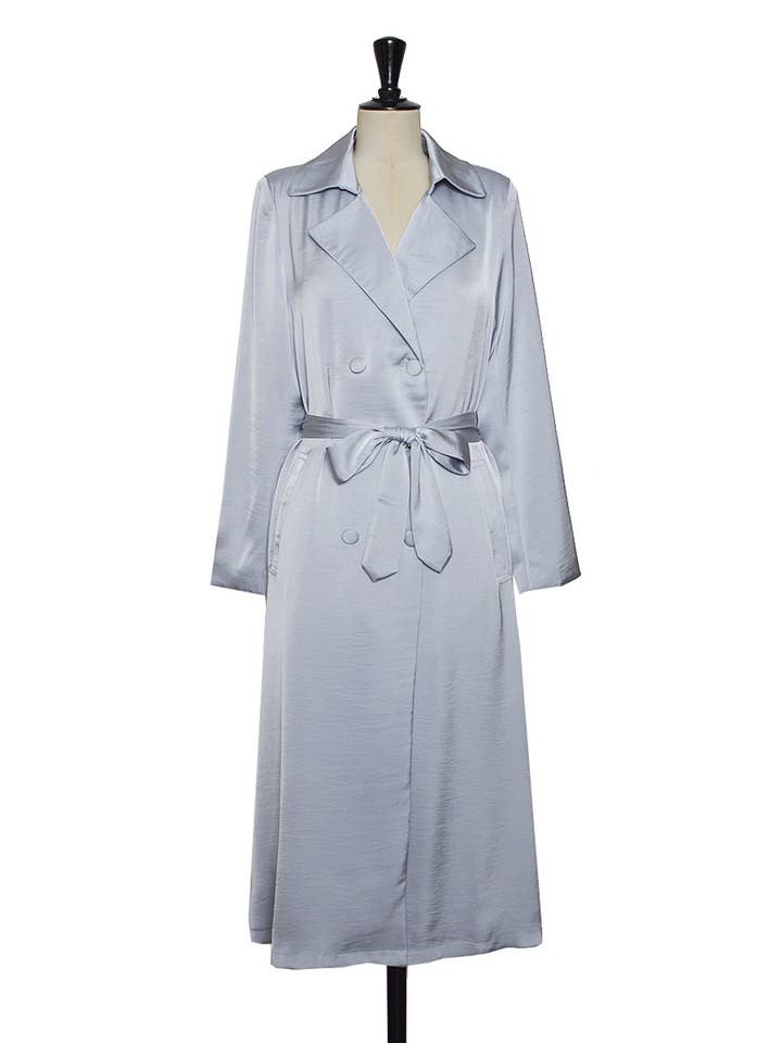 ELLI WHITE - Vendita all'ingrosso Trench - Donna - Trench in morbido satin con cintura