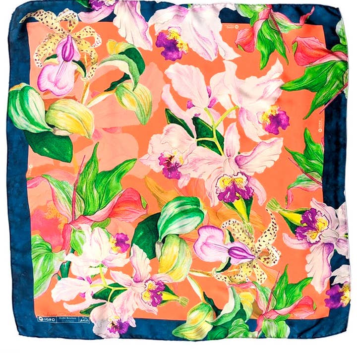 Orquideareo XL Silk Scarf for wholesale by Hello Jopo Eu