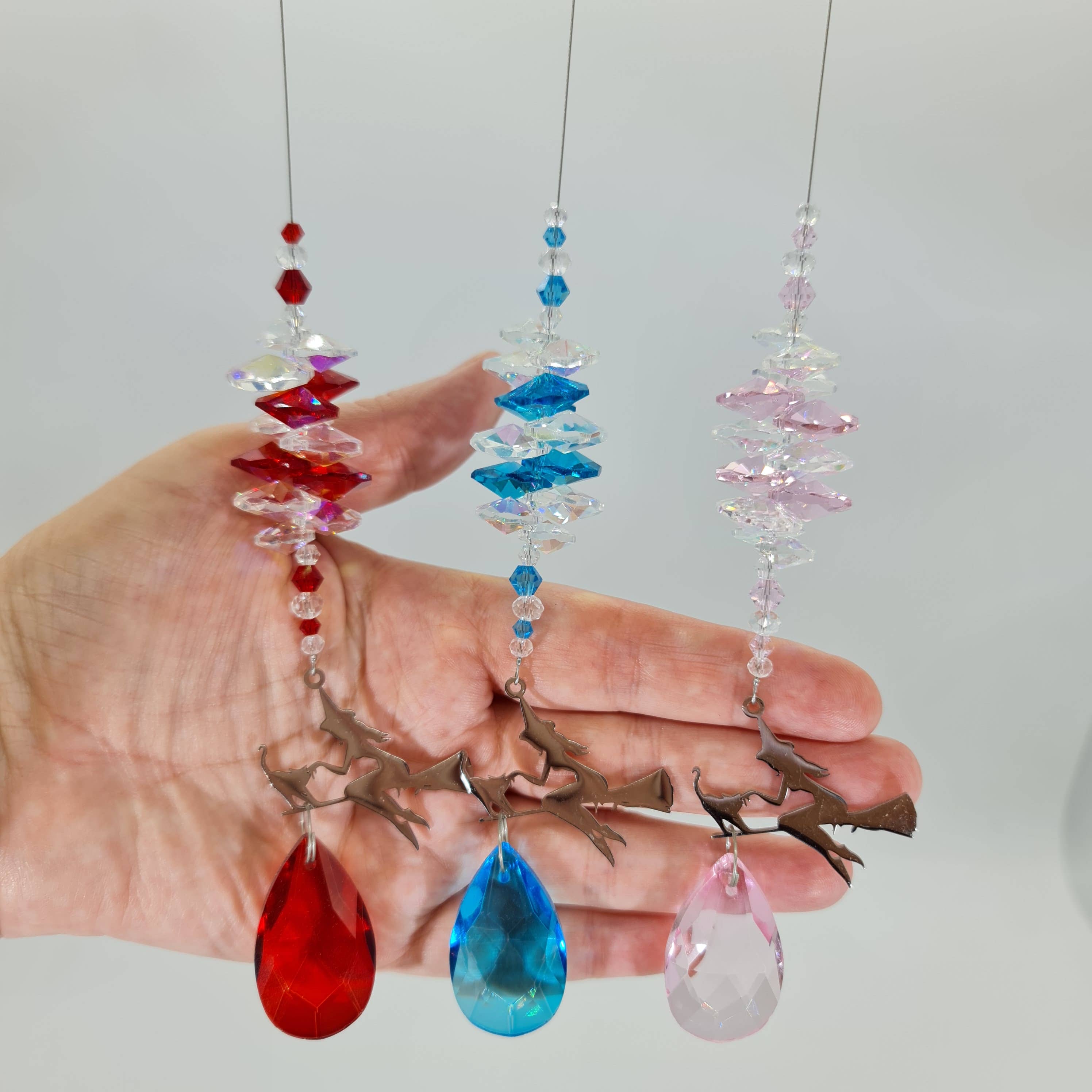 Gifts N Crystals – wholesale Suncatcher – Witch and cat crystal suncatchers, mixed colors5