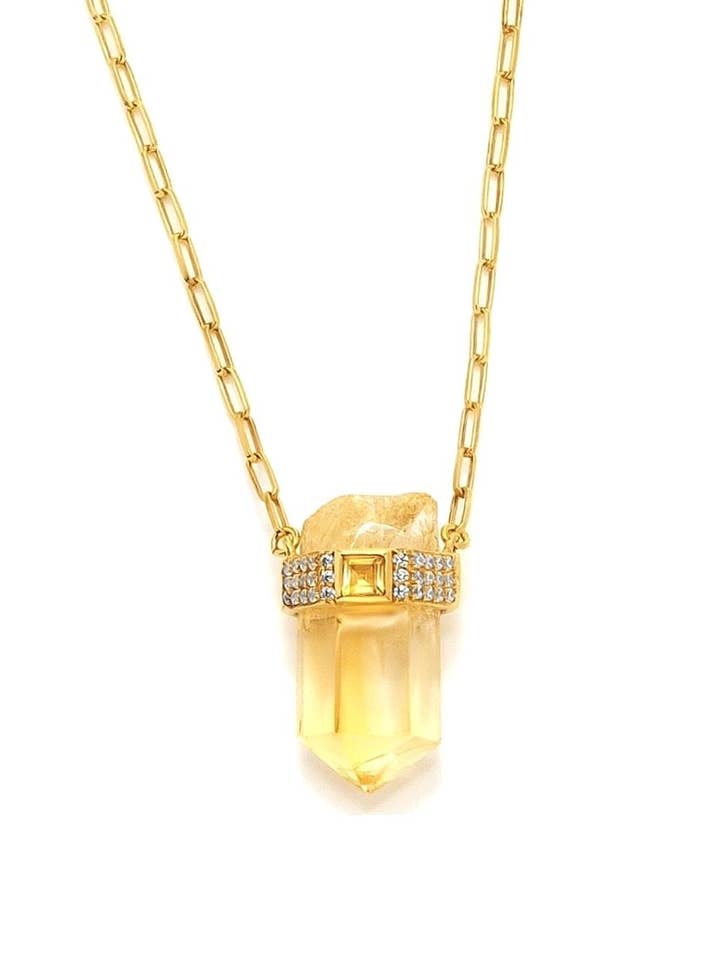 „Magical Queen“ Halskette mit Zopfkette aus Citrinkristall für den Großhandel von Nayla Jewelry