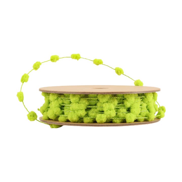 8mm Wired Pom Pom | Lime | 25 Yard Roll
for wholesale by LA Ribbons Wholesale
