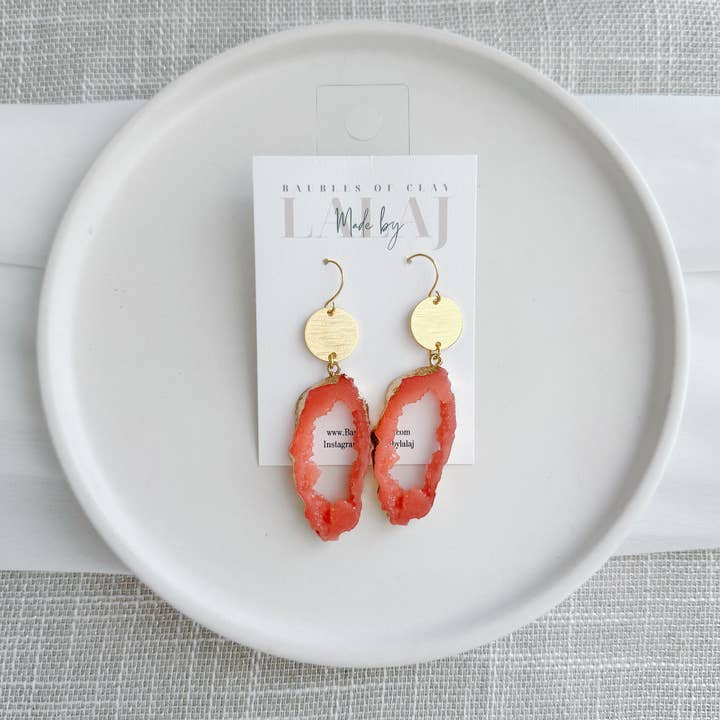 LEVY Boutique - Wholesale Dangle Earrings - Druzy Drops, Pink