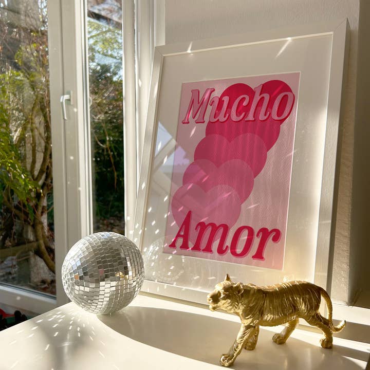 Pink Giraffe Print Co - Wholesale Art Print - Mucho Amor Print1