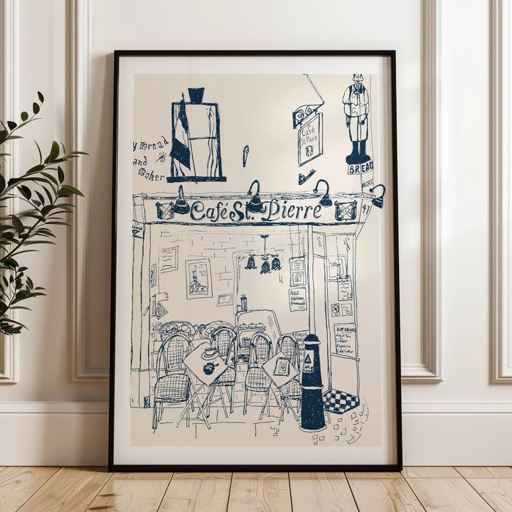 "Cafe St. Pierre", Impressão Fine Art Giclée por atacado de Pascale Berkowitz Studio Art
