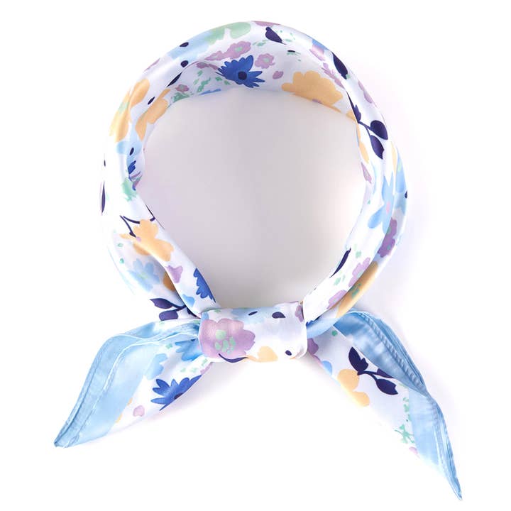 Hana - Wholesale Bandana - Women's - Small Multi Flowers Print Bandana Summer Scarf