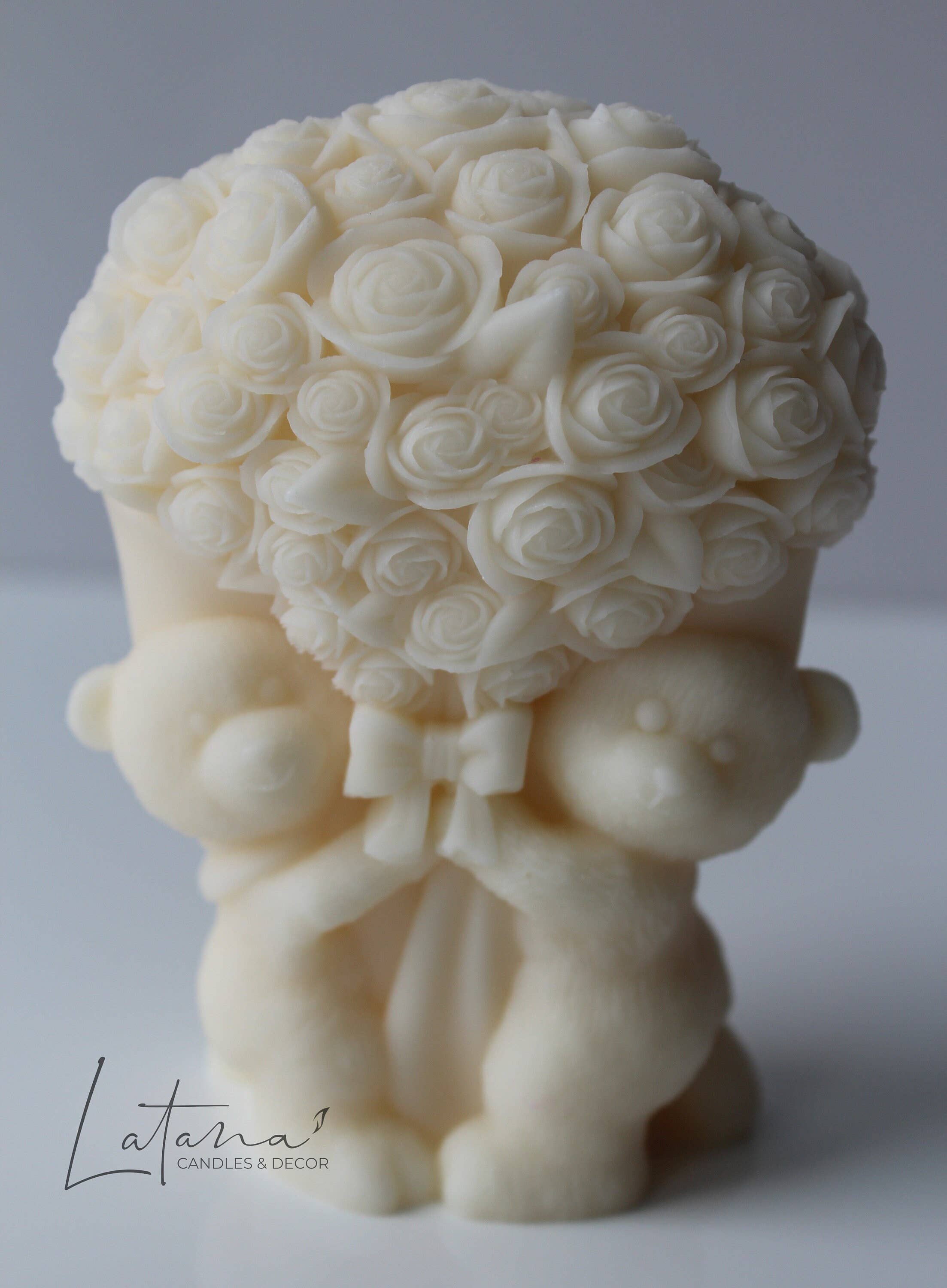 Latana Candles - Wholesale Novelty Candle - Teddy Bear with Rose Flowers Candle1