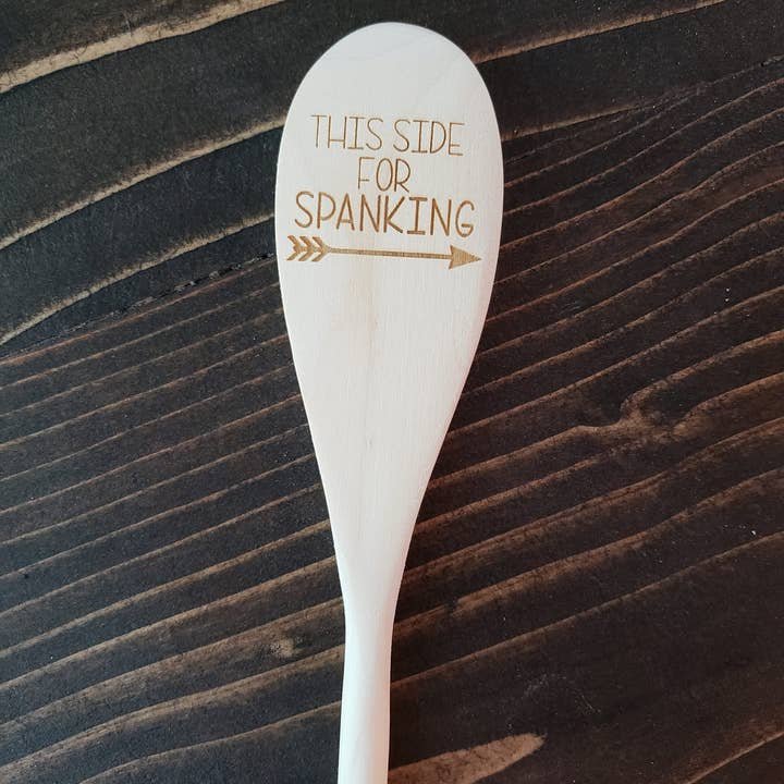 Little North Boutique - Vente Cuillère de cuisine - Cuillère en bois, cuillère à fessée et cuillère de cuisine, cuillère en bois, 2 faces, cadeau, design en bois1