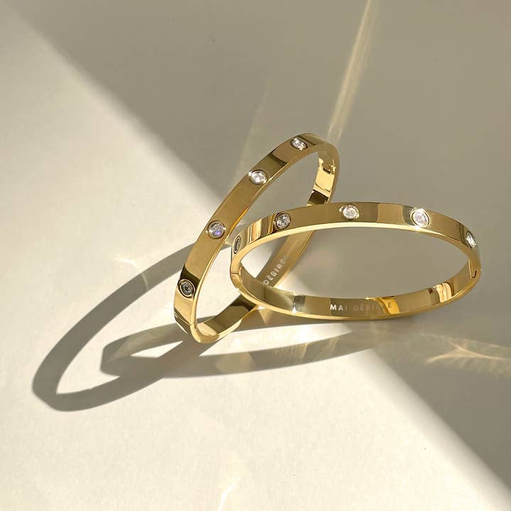 MAI DESIREE - Wholesale Cuff Bracelet - CARRIE GOLD DIAMOND CUFF BRACELET1