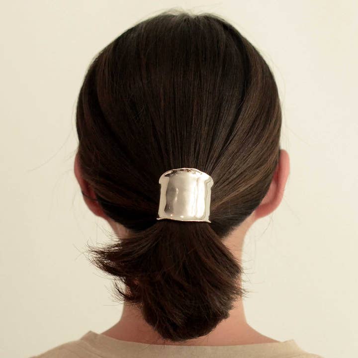 nar'sha - Wholesale Hair Clip - Women's - Metal Hair Ponytail Cuff Stick | Silver