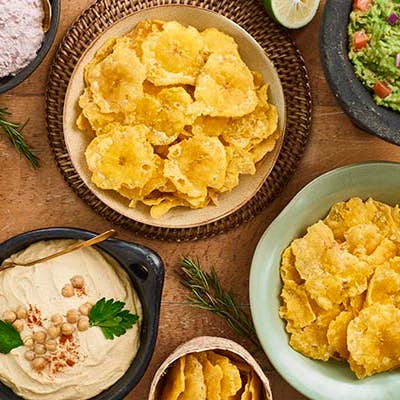 Solula - Wholesale Chips - Plantain Crisps / Chips - Tostones - Roasted Garlic, GF15