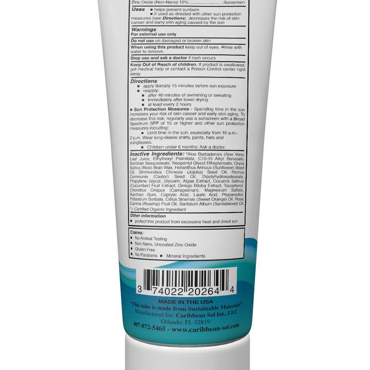 Caribbean Sol – Großhandel Sonnencremes – Caribbean Sol Natural Faces Only SPF 20, 4 Unzen1