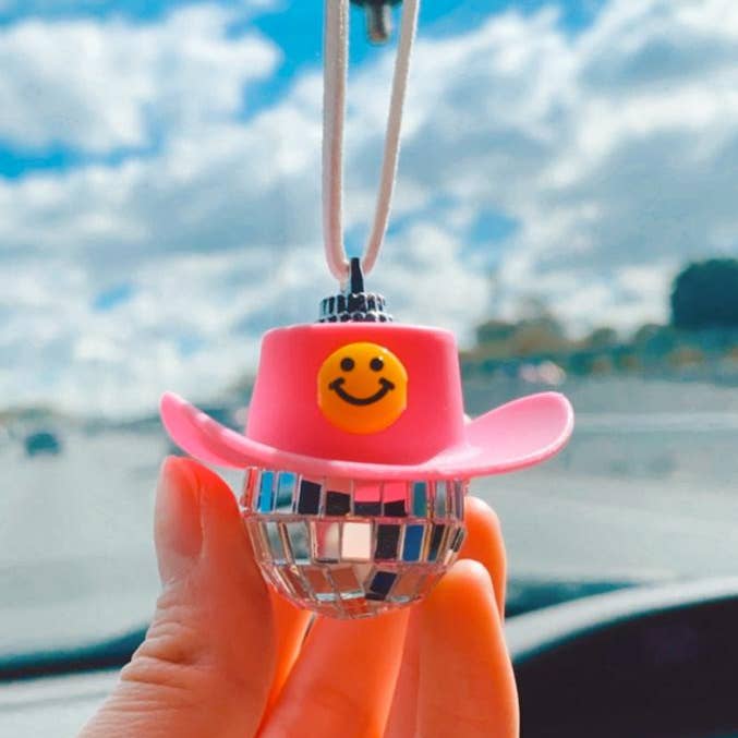 Disco Cowgirl Car Charm, Cowgirl Car mirror hanging for wholesale by Weavey Studio