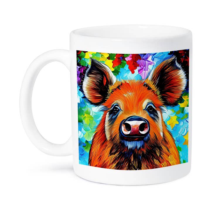 3dRose - Wholesale Coffee Mug - 3dRose, Funny wild boar animal. Cool colorful digital painting gift for you, Mug8