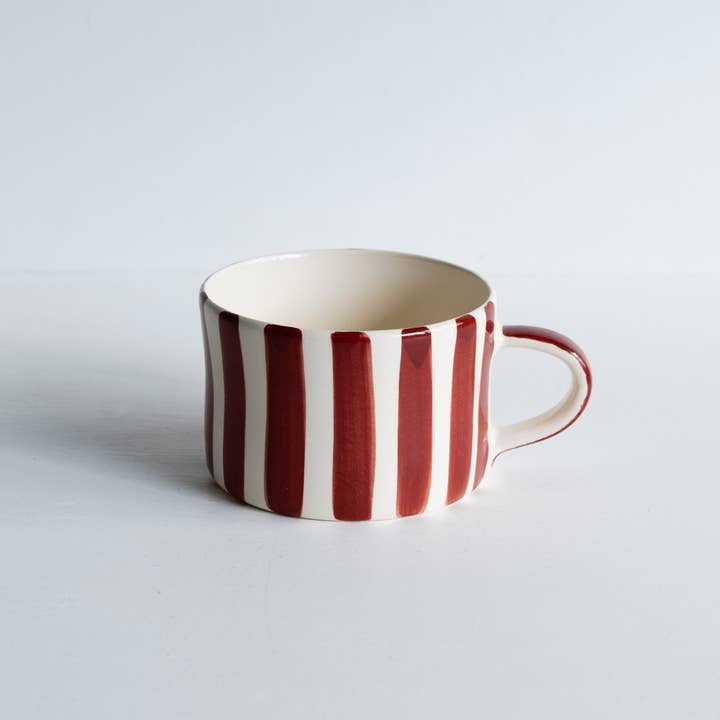 Musango - Wholesale Coffee Mug - Handmade & Painted Latte Style Musango Mugs in Candy Stripe3