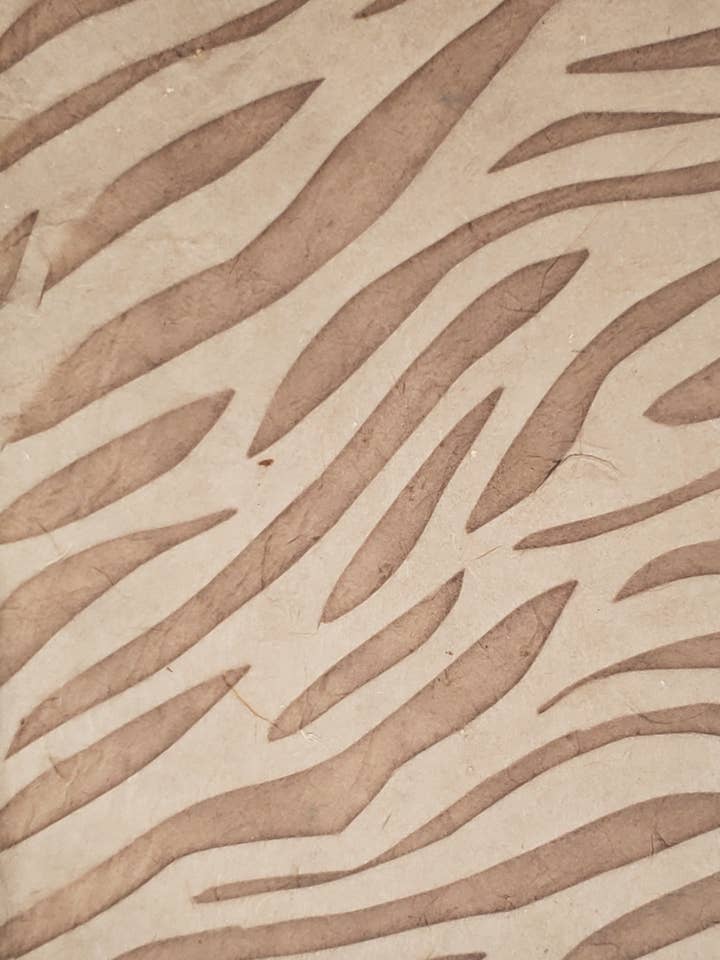 Lokta Textured Stem Embossed Tan On Natural for wholesale by Aitoh Company