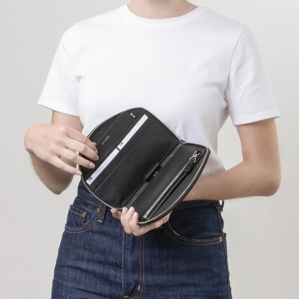 MARIELAURENCESTEVIGNY – Engroshandel Tegnebog - Dame – RFID pas- og korttegnebog - Travel- Skin classic Black2