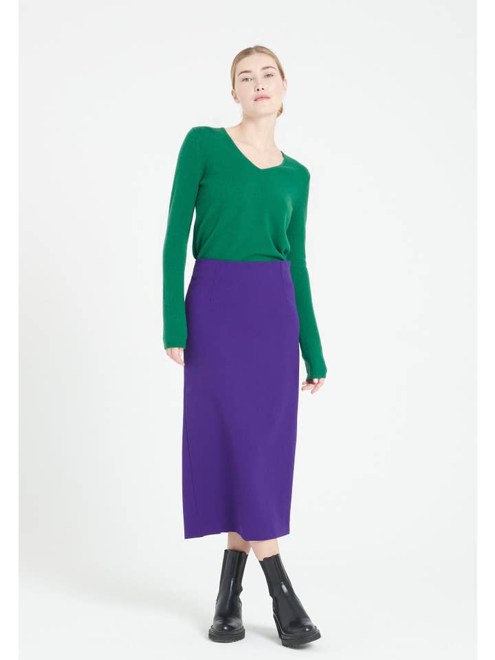 verde smeraldo Maglione collo a V in cashmere LILLY 2A in vendita all'ingrosso su Faire2