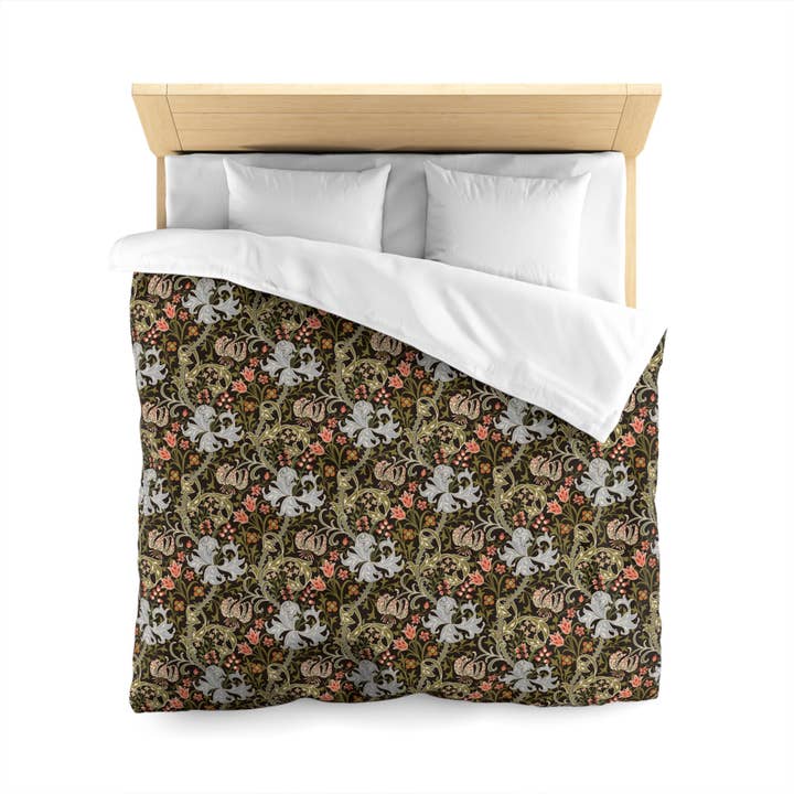 Duvet Cover inspired by William Morris - Golden Lily Collection (Midnight) for wholesale by Willy Morris Home Emporium