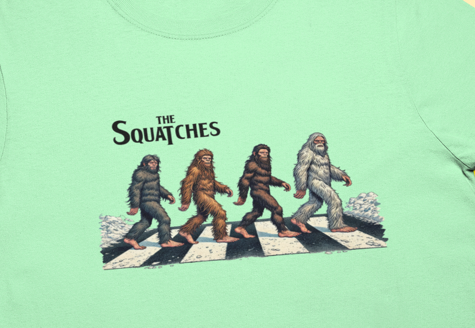 Squatchin’ Country - Wholesale T-Shirt (Graphic) - Men's - The Squatches tshirt (mint green or tan)6