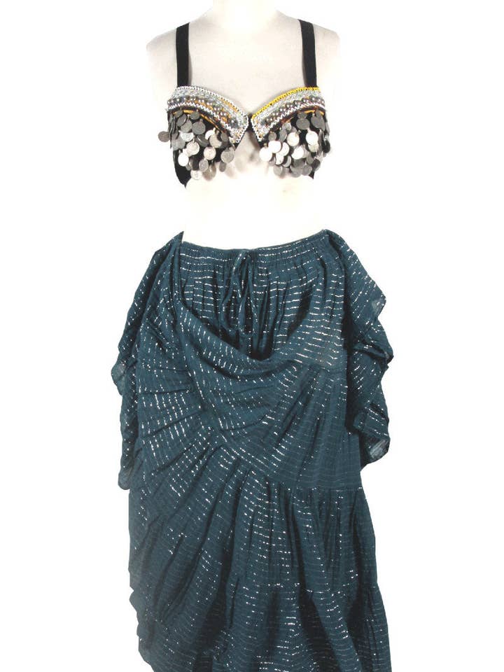 Saia Lurex sólida Teal 100% Viscose por atacado de Senoritas Tribal Designs