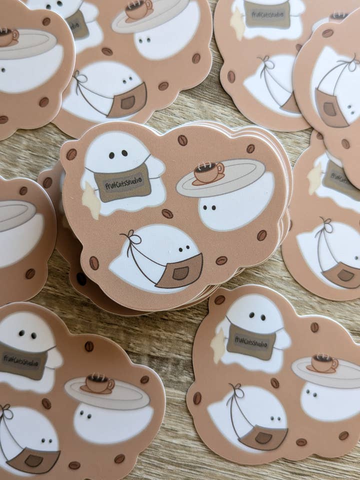 Autocollant vinyle mat Booristas pour la vente par Fruit Cats Studio