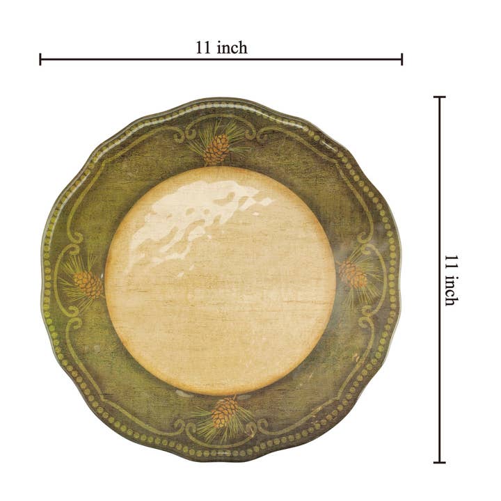 Supreme Housewares - Wholesale Dinner Plate - Woodland Pinecone 11" Melamine Plate1