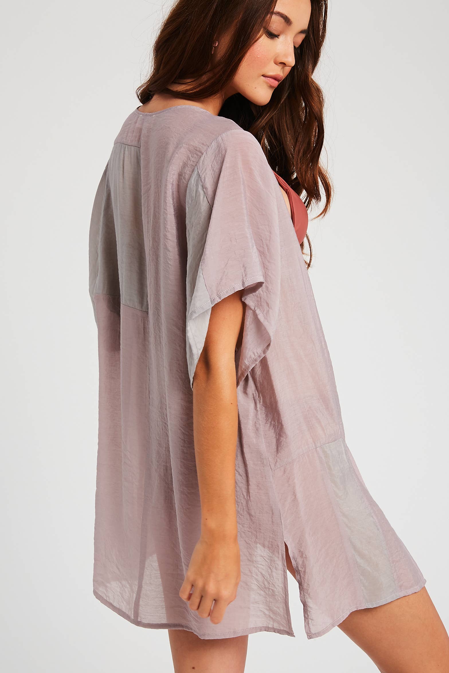 Listicle - Venta al por mayor Kimono - Mujer - Cárdigan Kimono de Bloques de Color Semitransparente26