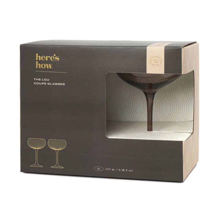 The Lou Coupe Glass - Smoke, Set Of 2 for wholesale by Here's How