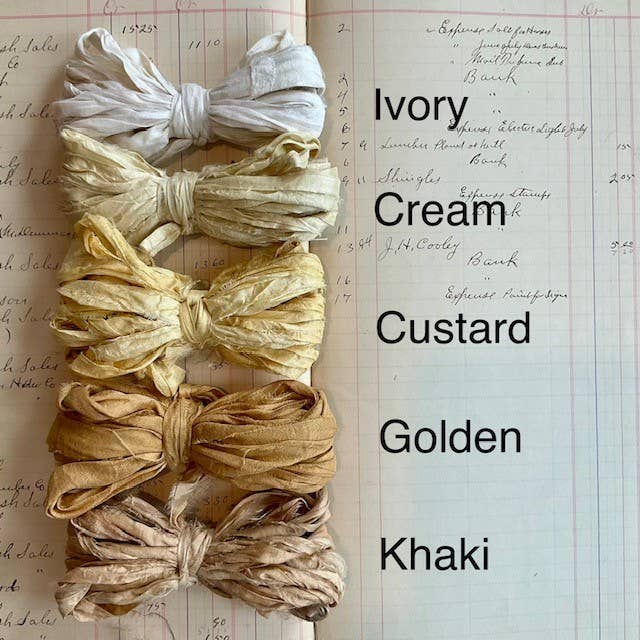 Torn Silk Sari Ribbon Bundles - 5 yards for wholesale by RiverHaus