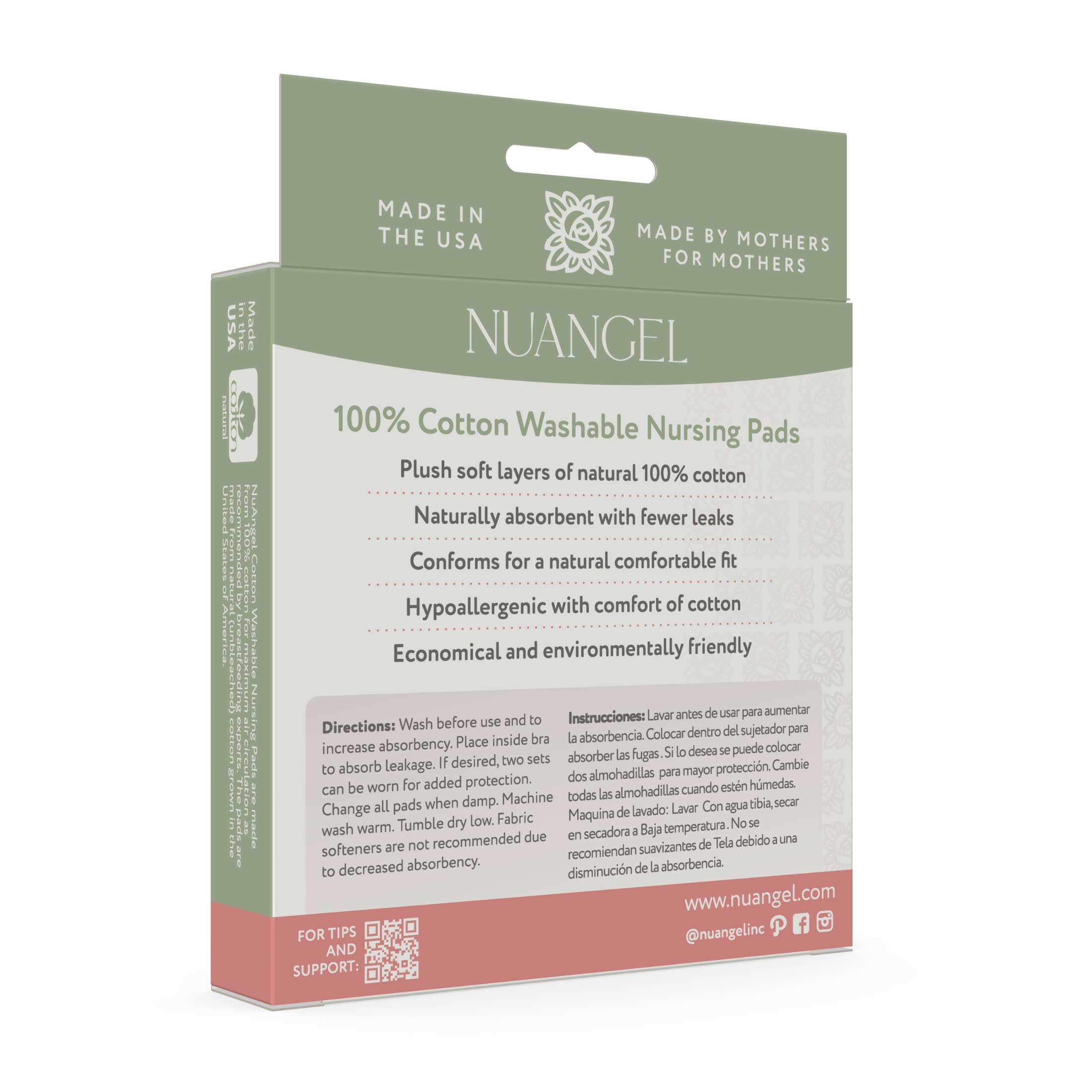 NuAngel - Wholesale Nursing Pillow/Pad - Maternity - NuAngel 100% Natural Cotton Washable Nursing Pads, 4 ct.1