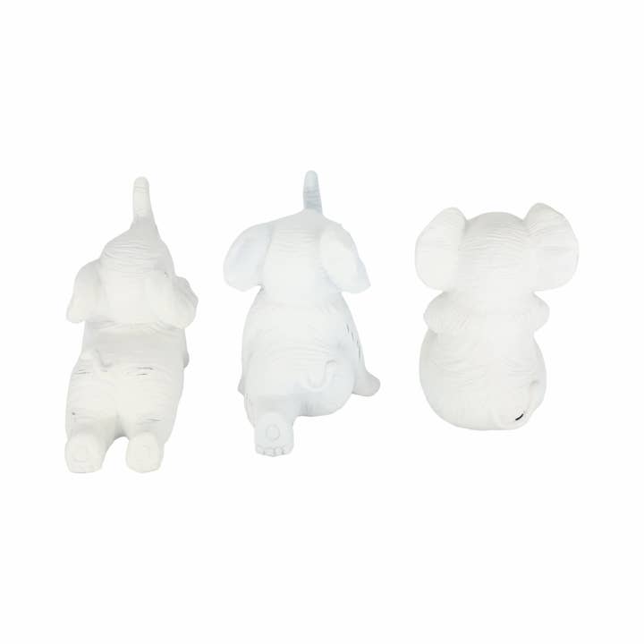 Sagebrook Home - Wholesale Decorative Figurine - Resin Stone Look Yoga Elephant Figurines Set - White, 6 in.7